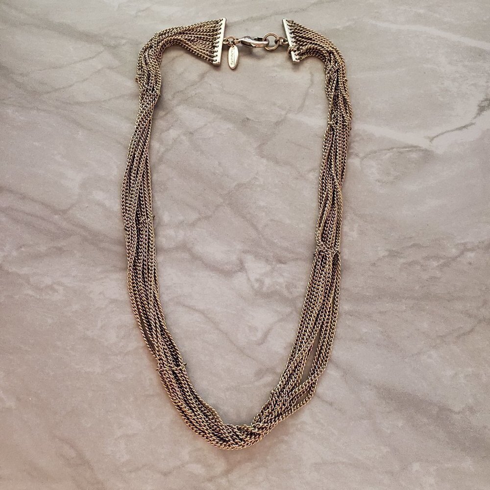 💖 Vintage 1990s 90s Talbots Gold Multi Chain Necklace 💖 - Picture 1 of 6